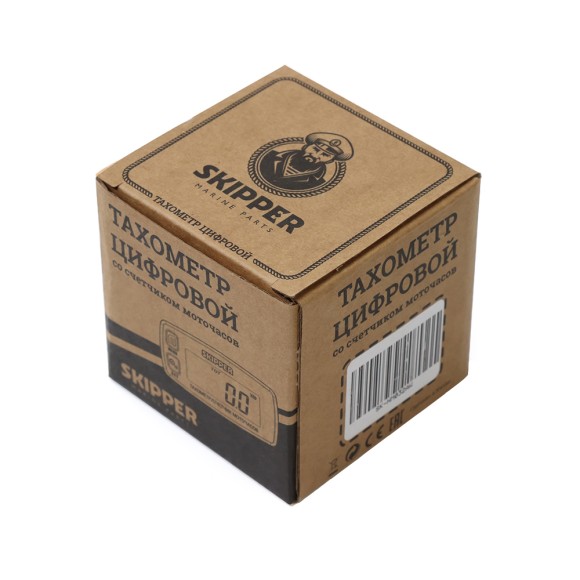 Тахометр со счетчиком моточасов Skipper длина кабеля 4,5м, сменный элемент питания