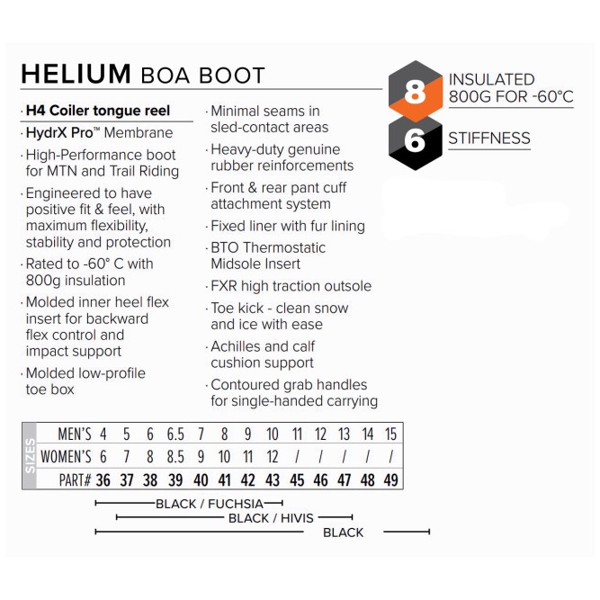 Ботинки FXR Helium BOA с утеплителем Black/Hi Vis, 9/11