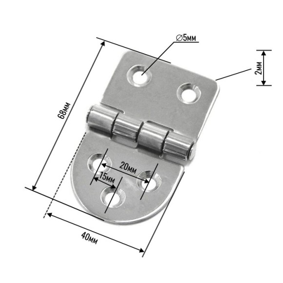 Петля неразъемная 68х40х2мм SUNFINE
