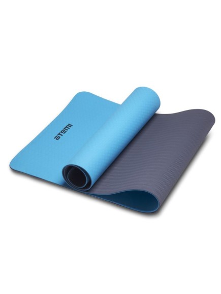 Коврик для йоги и фитнеса Atemi, AYM13B, TPE, 173х61х0,4 см, серо-голубой