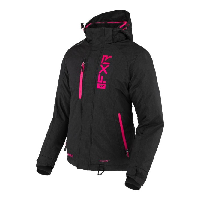 Куртка FXR Fresh с утеплителем Black Linen/Fuchsia, 16