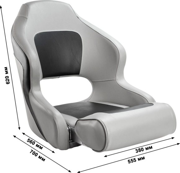 Кресло с болстером Delux Sport Flip Up, обивка угольный/серый винил