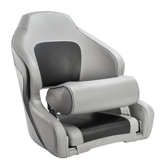 Кресло с болстером Delux Sport Flip Up, обивка угольный/серый винил