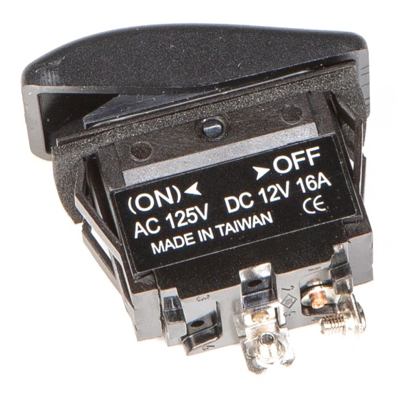 Переключатель двухпозиционный Skipper (ON)-OFF 12В 16А, 2 контакта