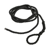 Веревка из полиэстера с огонами для крепления кранца, d8 мм, L1,5 м, цвет черный