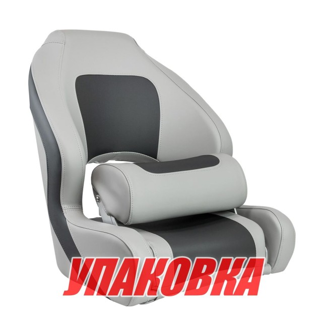 Кресло с болстером Delux Sport Flip Up, обивка угольный/серый винил (упаковка из 2 шт.)