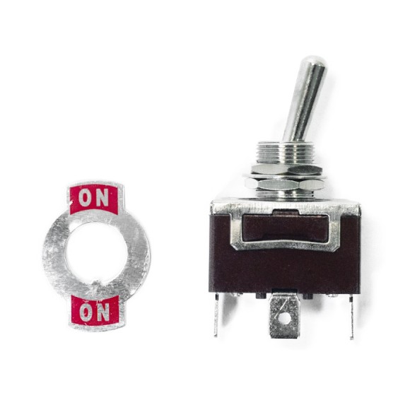 Переключатель тумблерный 3 пина SUNFINE (вкл)-вкл, без фиксации (вкл)