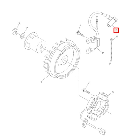 Колпачок свечной снегоход и генератор Yamaha JN6823700000