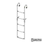 Трап складной с горизонтальным креплением, 5 белых ступени (ширина 270 мм.)