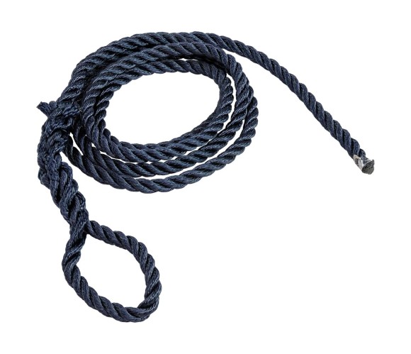 Веревка из полиэстера с огонами для крепления кранца, d6 мм, L1,5 м, цвет синий