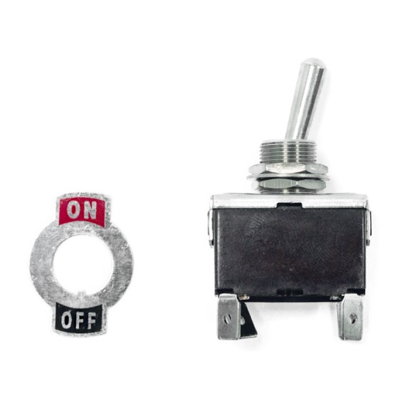 Переключатель тумблерный 4 пина SUNFINE (вкл)-выкл, без фиксации (вкл)