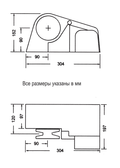 Лебедка якорная South Pacific 900E(xpress) горизонтальная, 1100Вт, 12 В,