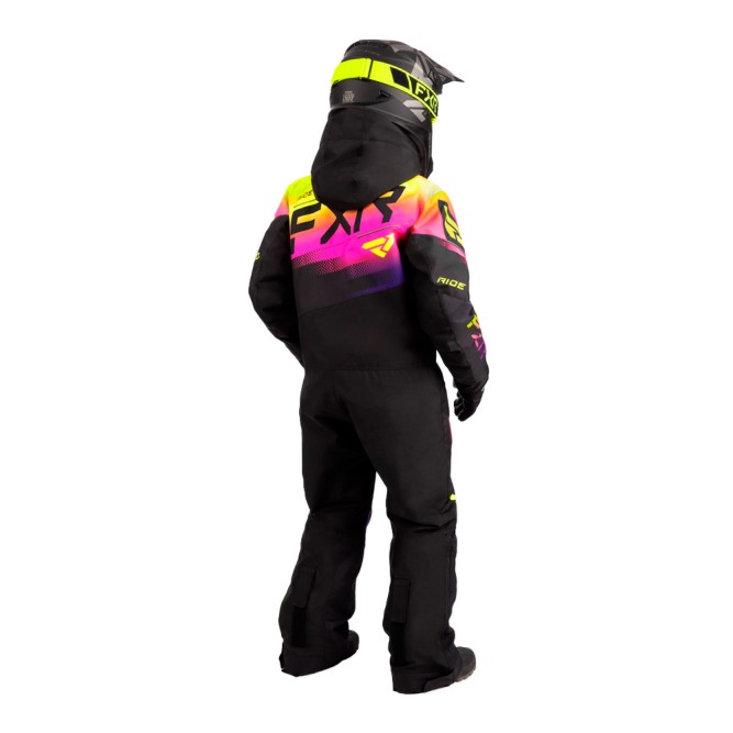 Детский комбинезон FXR Boost с утеплителем Black/Neon Fusion, 4