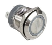Кнопка без фиксации, подсветка белая, 12 В, д.19 мм, Marine Rocket Кнопка без фиксации, подсветка белая, 12 В, д.19 мм, Marine Rocket