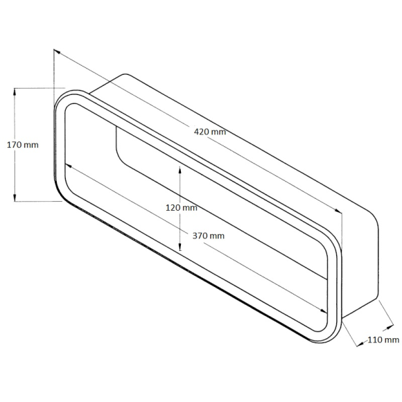 Ящик для хранения мелочей, 420х170х100 мм, черный Ящик для хранения мелочей, 420х170х100 мм, черный