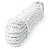 Трос швартовый трех прядный 10мм*12м белый