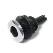 Стакан дренажный SUNFINE 16мм с нержавеющей накладкой, основание пластик