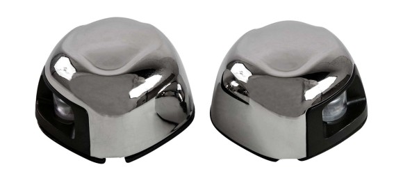 Огни ходовые светодиодные, комплект, нержавеющий корпус, 12 В