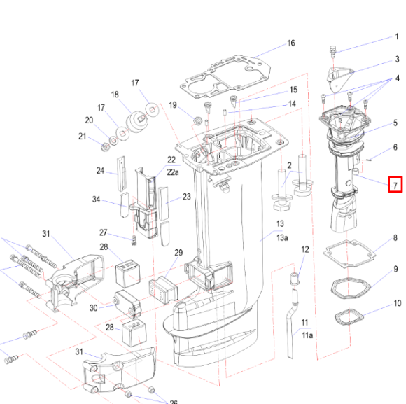 Уплотнение глушителя в дейдвуд Yamaha 25-30 (689-41135-00;30F-05.02.00.06)