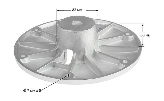 Основание D229 мм врезное для стоек Taper-Lock