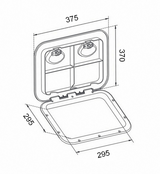 Люк смотровой SeaFlo, 370 х 375 мм