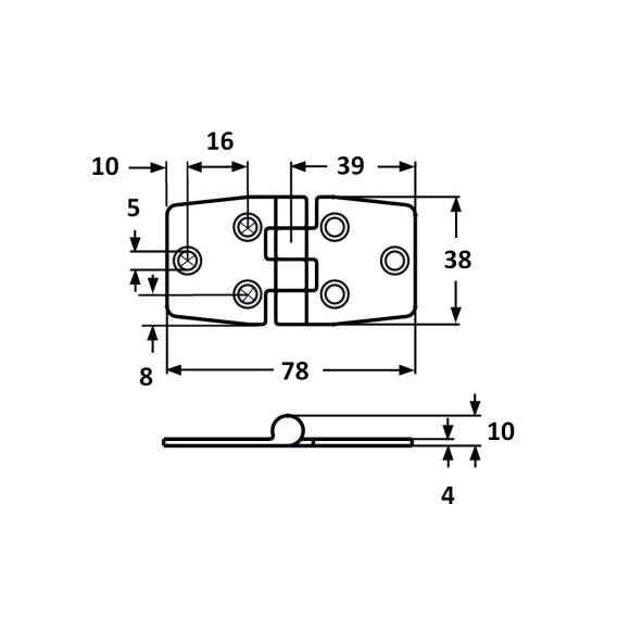 Петля пластиковая 78х38 мм Петля пластиковая 78х38 мм