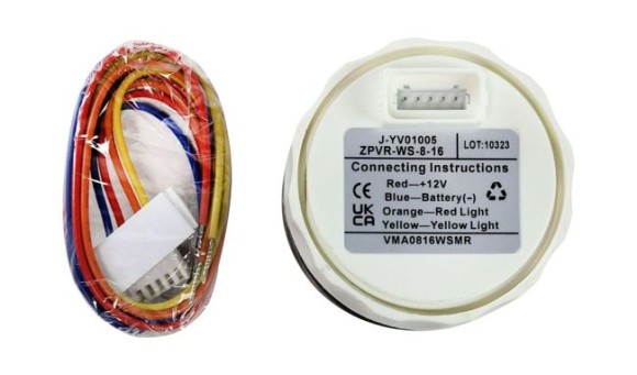 Вольтметр аналоговый 8-16 В, белый циферблат, нержавеющий ободок, д. 52 мм, Marine Rocket