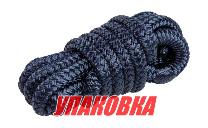 Веревка из полиэстера с огонами для крепления кранца, d6 мм, L1,5 м, цвет синий (упаковка из 12 шт.)