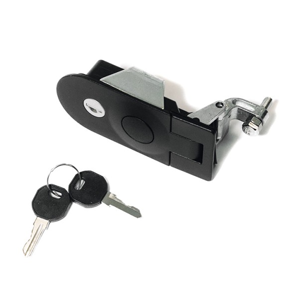 Фиксатор кнопочный врезной SUNFINE 110x50x45мм, цинковый сплав черного цвета