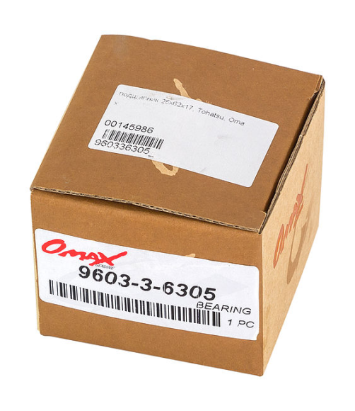 Подшипник 25х62х17, Tohatsu/Mercury 9.9-18, Omax Подшипник 25х62х17, Tohatsu/Mercury 9.9-18, Omax