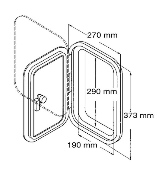 Люк смотровой 270 х 373 мм, белый