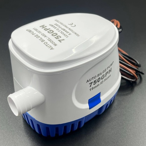Помпа осушительная автоматическая с поплавком 750GPH (12V) (2838,75 л/ч)  (PREMARINE)