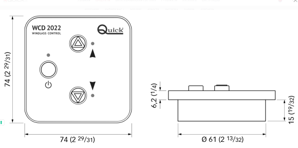 Панель управления якорной лебедкой WCD2022, Quick