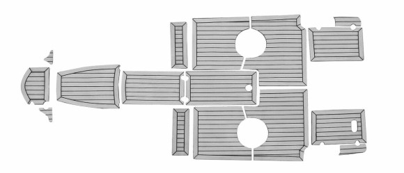 Комплект палубного покрытия для Феникс 510BR, тик серый, с обкладкой, Marine Rocket