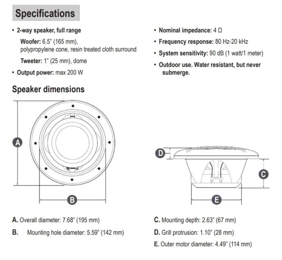 Морская акустика BOSS MR60W