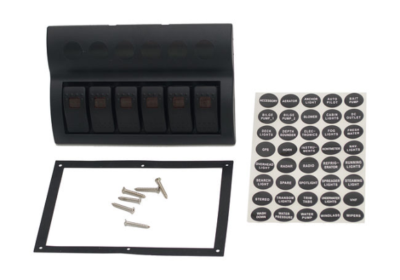 Панель бортового питания 6 переключателей, предохранители