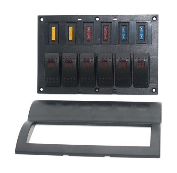 Панель бортового питания 6 переключателей, предохранители