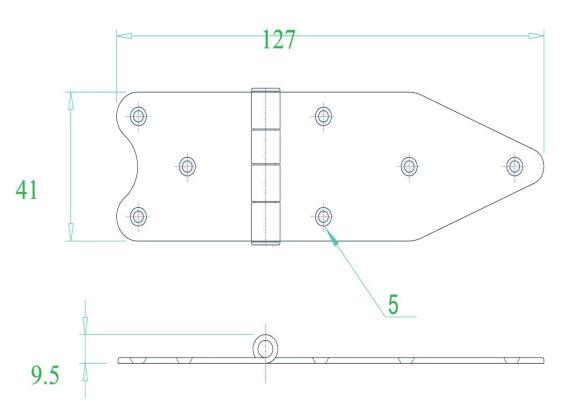 Петля 127х41х2 мм нержавеющая
