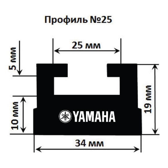 Склиз Garland 25 профиль для Yamaha Длина: 1095 мм, цвет: черный Склиз Garland 25 профиль для Yamaha Длина: 1095 мм, цвет: черный