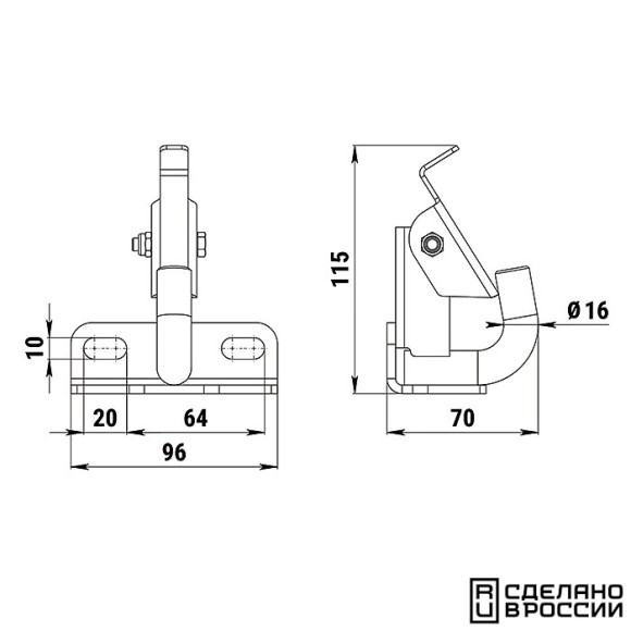Прицепной крюк для снегохода универсальный