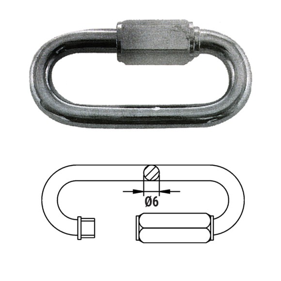 Звено соединительное быстроразъемное 6 мм Звено соединительное быстроразъемное 6 мм