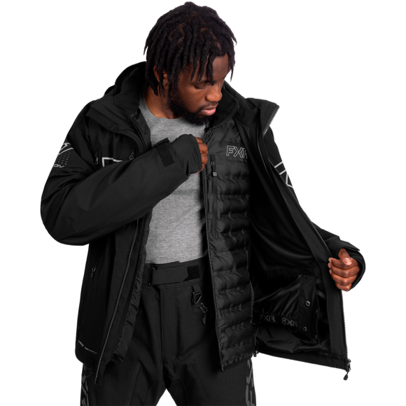 Куртка FXR Helium Pro 3-in-1 с утеплителем Black/Grey, 3XL