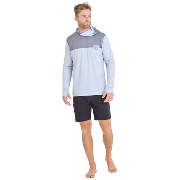 Лайкра с капюшоном JetPilot Venture L/S Hooded Hydro Tee Grey, 3XL