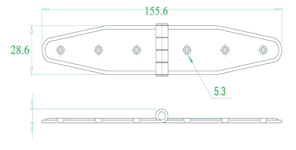 Петля 155х29 мм нержавеющая Петля 155х29 мм нержавеющая