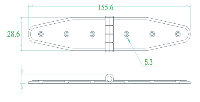 Петля 155х29 мм нержавеющая