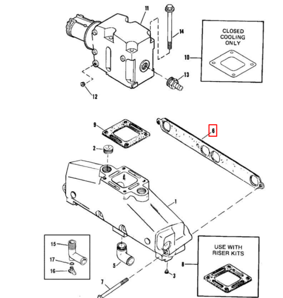 Прокладка паронитовая MERCRUISER (MERCURY) QS