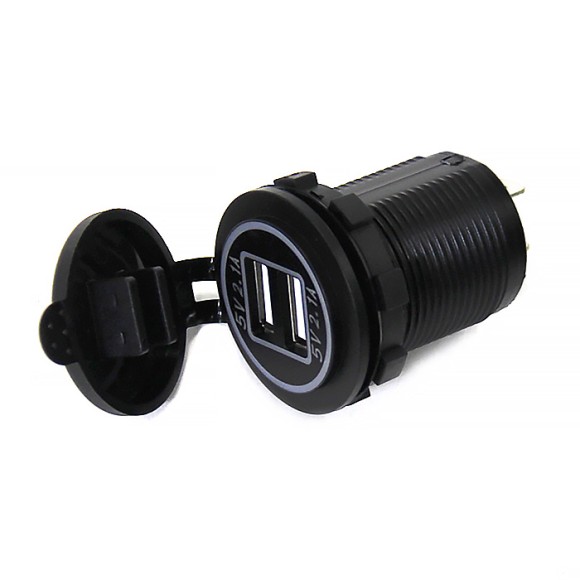 Панель с двойным USB разъемом (5В\4.2А (2.1А+2.1А) и красной подсветкой NEKEKE