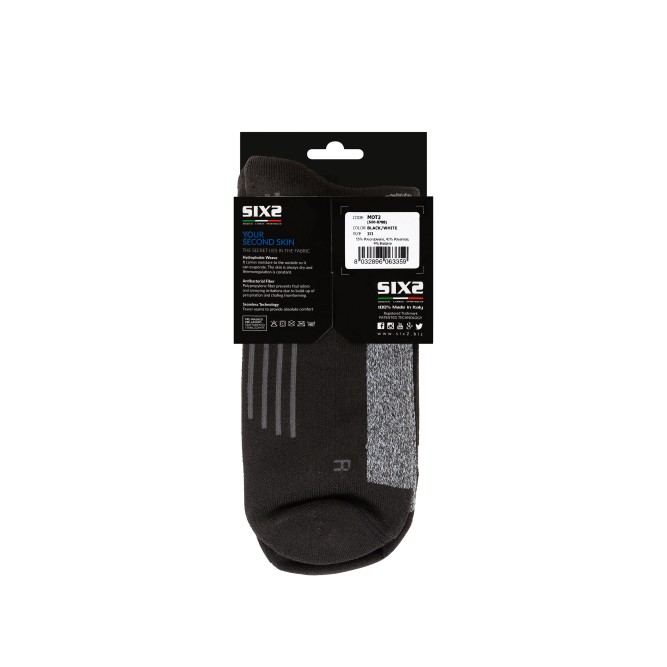 Носки SIXS MOT2 Black/White, 36/39, Артикул: MOT2--I-NEBI