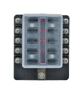 Блок на 10 предохранителей с индикацией исправности предохранителя, Marine Rocket Блок на 10 предохранителей с индикацией исправности предохранителя, Marine Rocket