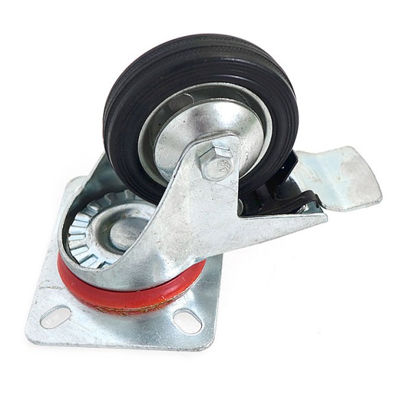 Колесо 80 мм на поворотном кронштейне с тормозом Колесо 80 мм на поворотном кронштейне с тормозом